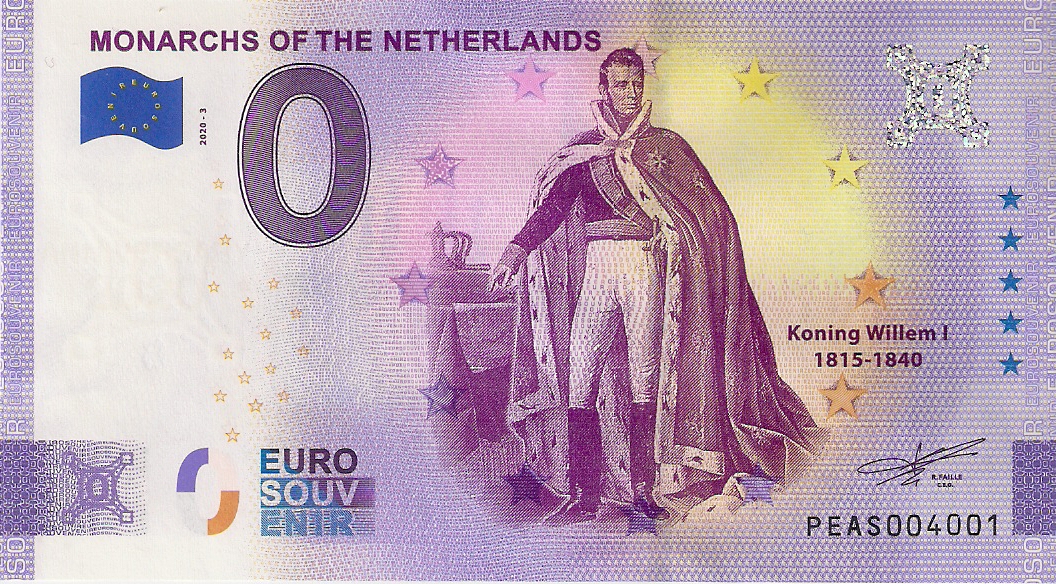 Euro Biljet Nederland Vorsten Van Nederland Koning Willem I Theo Peters