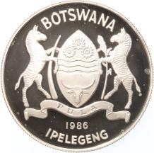 Botswana 2 Pula 1986 Wildlife Series Slaty Egret silver Proof