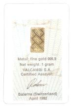 Goudbaar 1 gram credit suisse incl. certificaat