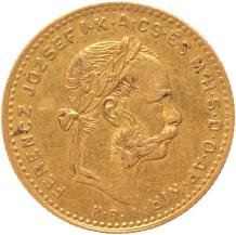 Hungary 10 Francs 4 Forint 1887