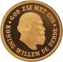 Replica nooit verschenen 5 gulden goud 1877 in Goud