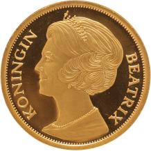 Replica nooit verschenen 10 Gulden 1980 Beatrix in Goud