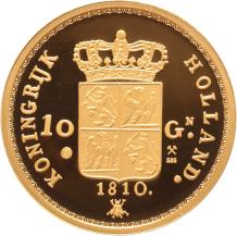 Replica van de 10 Gulden goud 1810 Lodewijk Napoleon in Goud