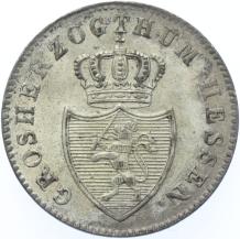 German states Hesse-Darmstadt 3 Kreuzer 1838  silver UNC