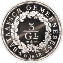 Replica Bataafsch Gemeenebest 3 Gulden  in Zilver
