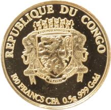 Congo  Republic 100 Francs gold 2016 30 years Eagle proof