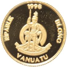 Vanuatu 50 Vatu gold 1998 History of Gold proof