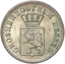 German states Hesse-Darmstadt Kreuzer 1850  silver BU