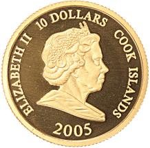 Cook Islands 10 Dollars gold 2005 Charles en Camilla proof