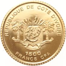 Ivory Coast 1500 Francs gold 2006 Phare de Alexandrië proof