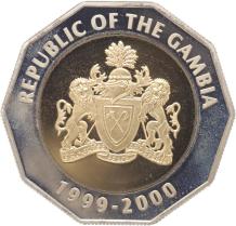 Gambia 2000 Bututs 1999 Millennium silver Proof