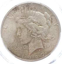 USA Peace 1 Dollar silver 1927 AU 58