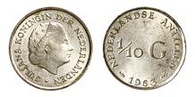 1/10 Gulden Juliana zilver Nederlandse Antillen FDC