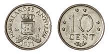 10 Cent gekroond wapen nikkel Nederlandse Antillen FDC