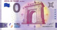 0 Euro biljet Roemenië 2024 - Arcul de Triumf Bucuresti