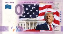 0 Euro biljet Specimen 2021 - USA President Donald Trump - KLEUR