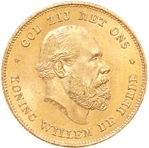 Nederland 10 Gulden goud Willem III