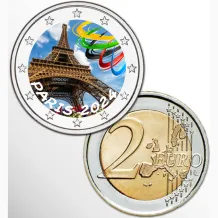 2 Euro munt kleur Paris 2024