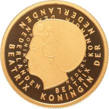 Replica 1 Gulden 2001 Beatrix in Verguld Zilver