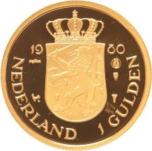 Replica 1 Gulden 1980 in Verguld Zilver