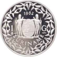 Replica Suriname 1 gulden 1962 in zilver