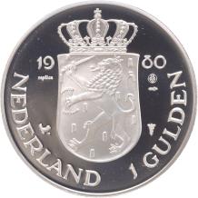 Replica 1 Gulden 1980 in Zilver