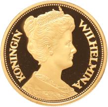 Replica van de Gouden 5 gulden 1912 Koningin Wilhelmina in Goud 