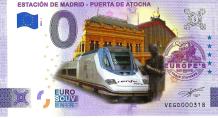 0 Euro biljet Spanje 2022 - Estacion de Madrid - Puerta de Atocha KLEUR