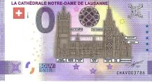 0 Euro biljet Zwitserland 2021 - La Cathédrale Notre-Dame de Lausanne KLEUR