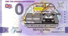 0 Pound biljet Engeland 2021 - DMC Delorean Anniversary KLEUR