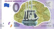 0 Euro biljet België 2020 - Zeilschip Mercator KLEUR