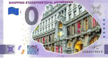 0 Euro biljet België 2022 - Shopping Stadsfeestzaal Antwerpen KLEUR