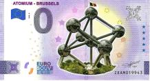 0 Euro biljet België 2022 - Atomium Brussels KLEUR