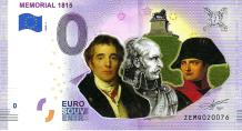 0 Euro biljet België 2019 - Memorial 1815 Waterloo KLEUR