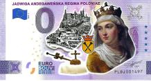 0 Euro biljet Polen 2022 - Jadwiga Andegawenska Regina Poloniae KLEUR