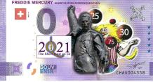 0 Euro biljet Zwitserland 2021 - Freddie Mercury Queen studio Montreux KLEUR