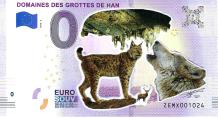 0 Euro biljet België 2018 - Domaine des Grottes de Han KLEUR