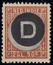 Nederlands Indië NVPH nr. D27 Frankeerzegel met overdruk in zwart 1911 postfris