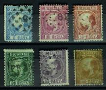 Koning Willem III 1867-1868 Nrs. 7-12 Netjes gestempeld