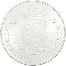 Nederland 10 gulden zilver Juliana