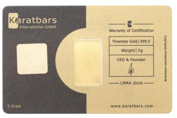 Goudbaar 5 gram Karatbars incl. certificaat