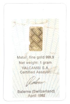 Goudbaar 1 gram credit suisse incl. certificaat