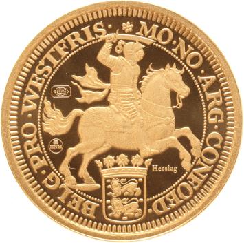 Replica van de gouden Dukaton 1673 Enkhuizen in Goud