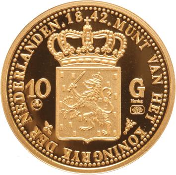 Replica 10 Gulden goud 1842 in Goud