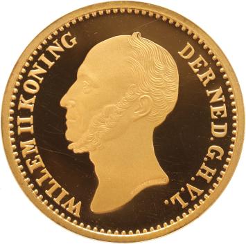 Replica van de gouden stuiver Willem II 1848 in goud