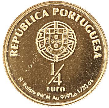 Portugal 1/4 euro goud 2007 Santo Antonio fdc