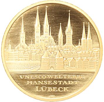 Duitsland 100 euro goud 2007F Hanzestad Lübeck BU