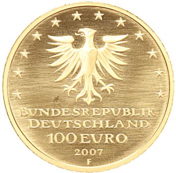 Duitsland 100 euro goud 2007F Hanzestad Lübeck BU