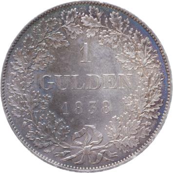 German States Nassau 1 Gulden silver 1838 A.UNC