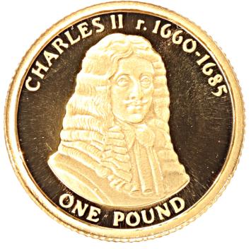 Alderney 1 Pound gold 2008 Charles II proof